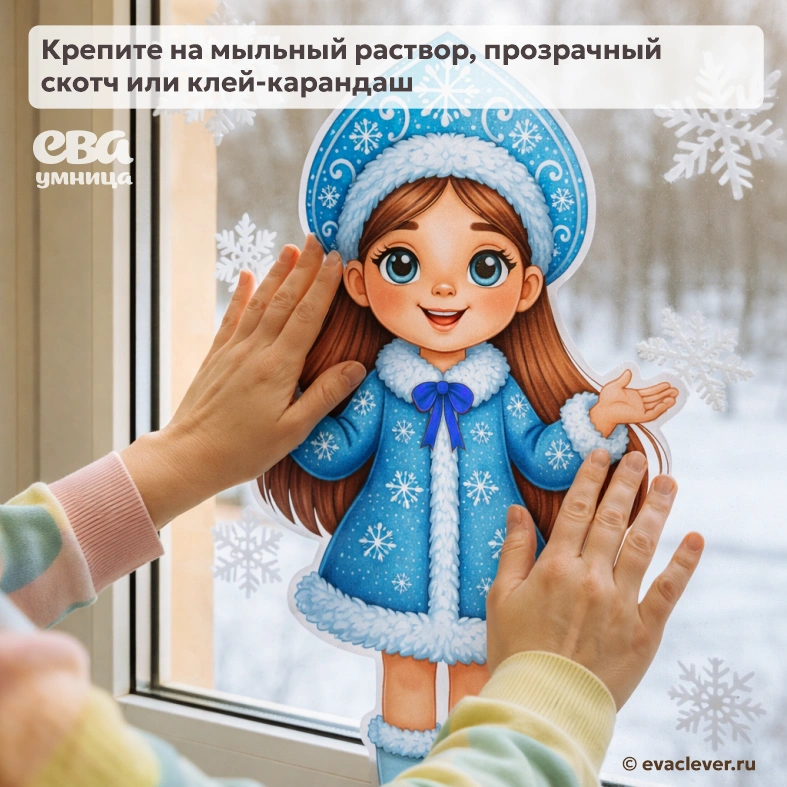Наклейки для оформления «В гостях у Снегурочки» – шаблоны для печати PDF — изображение 4
